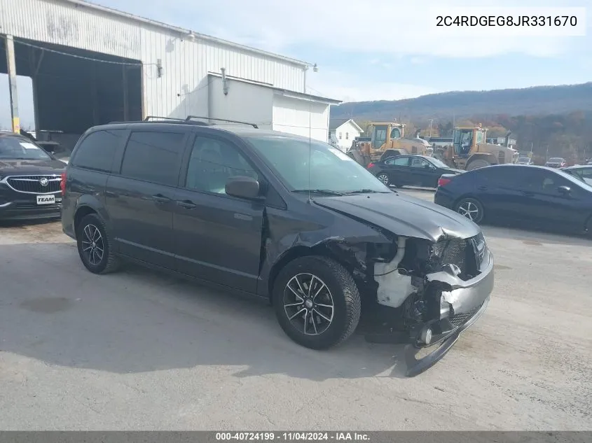 2018 Dodge Grand Caravan Gt VIN: 2C4RDGEG8JR331670 Lot: 40724199