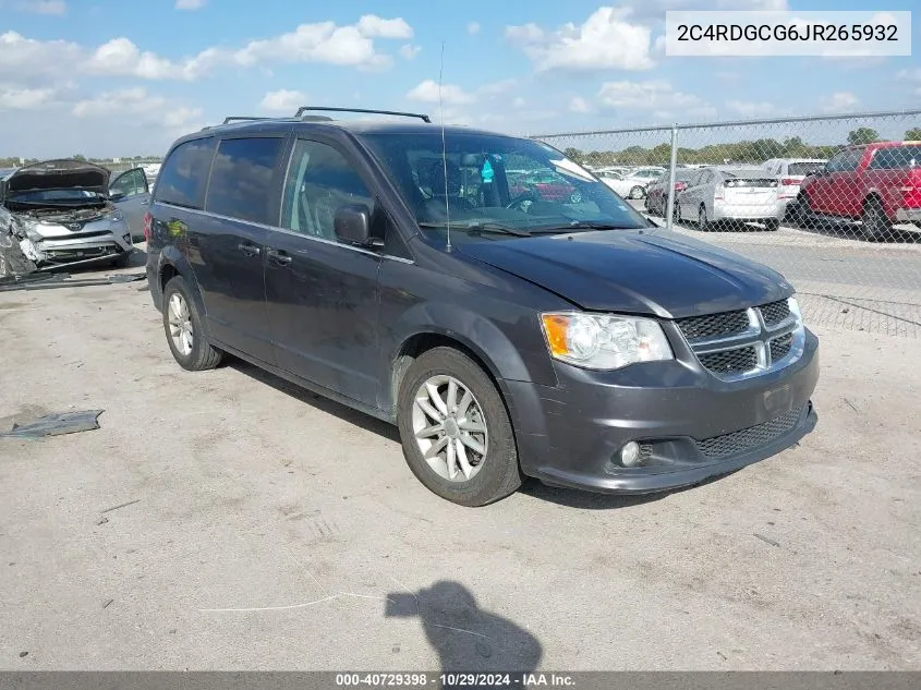 2018 Dodge Grand Caravan Sxt VIN: 2C4RDGCG6JR265932 Lot: 40729398