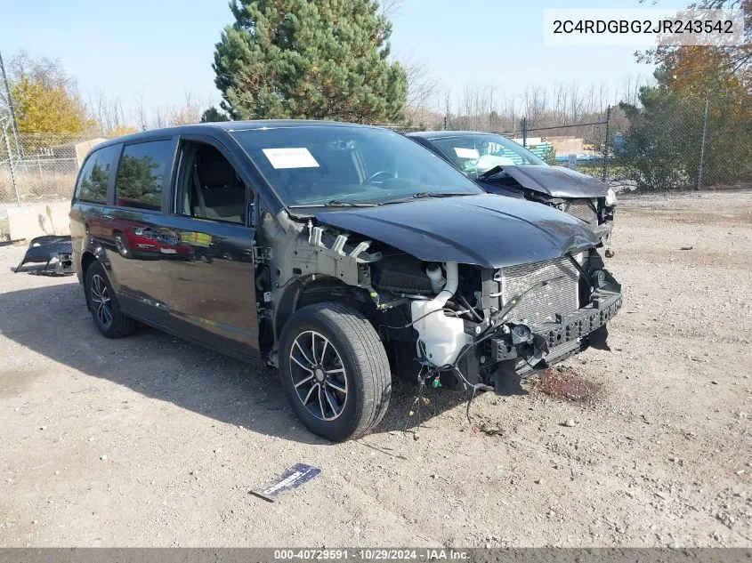 2C4RDGBG2JR243542 2018 Dodge Grand Caravan Se Plus