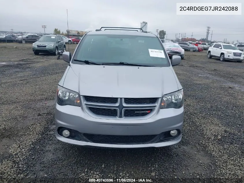 2018 Dodge Grand Caravan Gt VIN: 2C4RDGEG7JR242088 Lot: 40743596