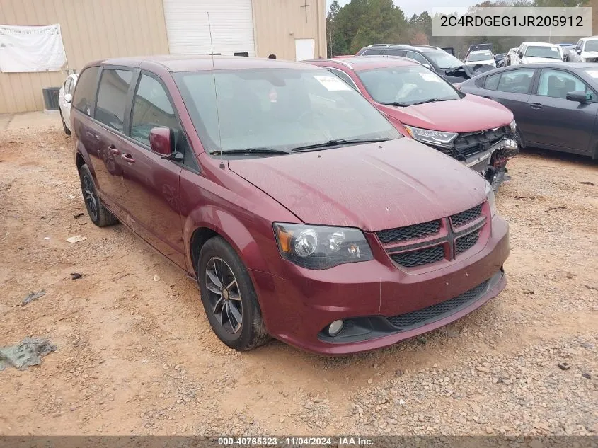 2018 Dodge Grand Caravan Gt VIN: 2C4RDGEG1JR205912 Lot: 40765323