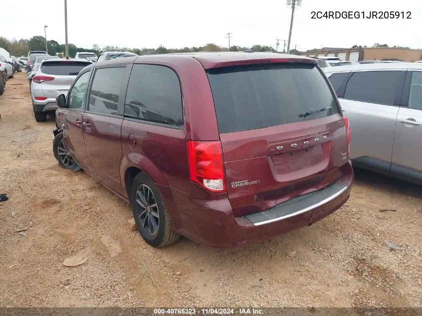 2018 Dodge Grand Caravan Gt VIN: 2C4RDGEG1JR205912 Lot: 40765323