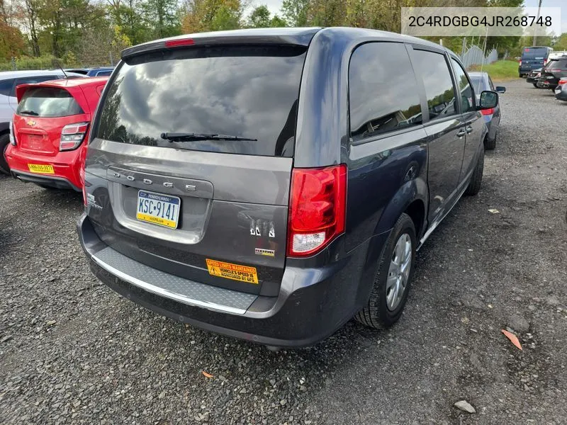 2018 Dodge Grand Caravan Se VIN: 2C4RDGBG4JR268748 Lot: 40814727