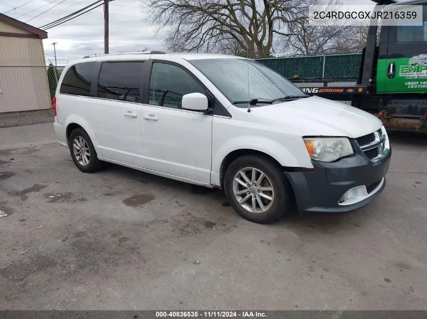 2018 Dodge Grand Caravan Sxt VIN: 2C4RDGCGXJR216359 Lot: 40836535