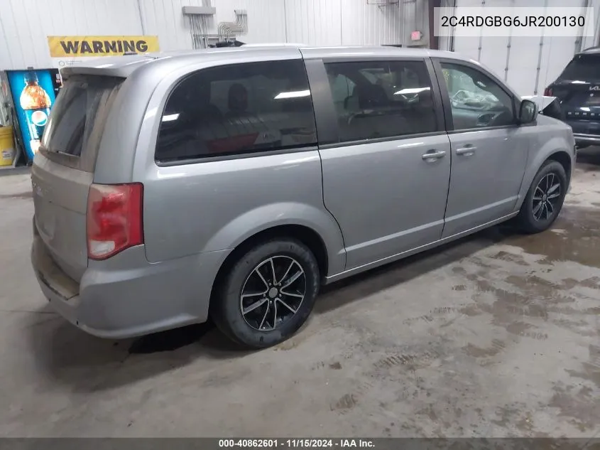 2018 Dodge Grand Caravan Se Plus VIN: 2C4RDGBG6JR200130 Lot: 40862601