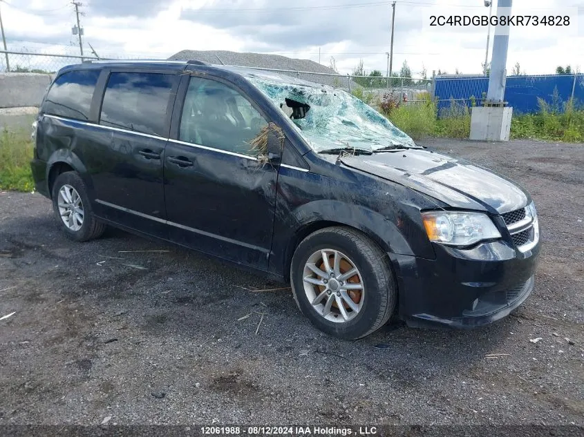 2019 Dodge Grand Caravan Se VIN: 2C4RDGBG8KR734828 Lot: 12061988