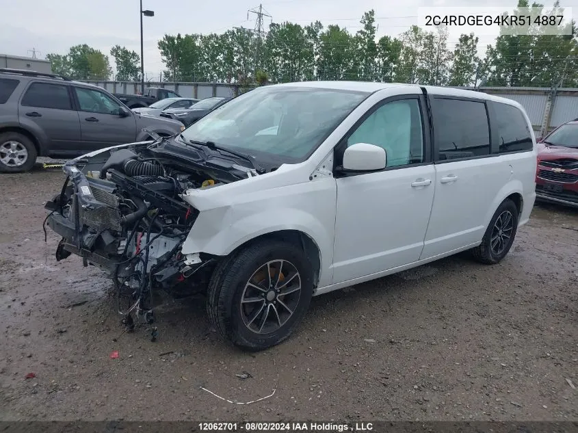 2C4RDGEG4KR514887 2019 Dodge Grand Caravan Gt