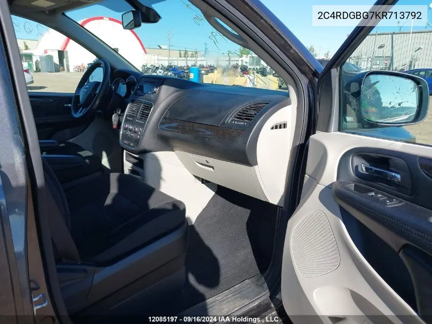 2019 Dodge Grand Caravan Cvp/Sxt VIN: 2C4RDGBG7KR713792 Lot: 12085197