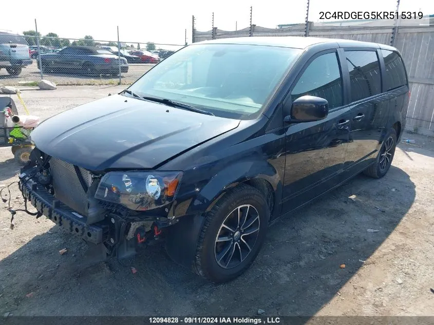 2C4RDGEG5KR515319 2019 Dodge Grand Caravan Gt