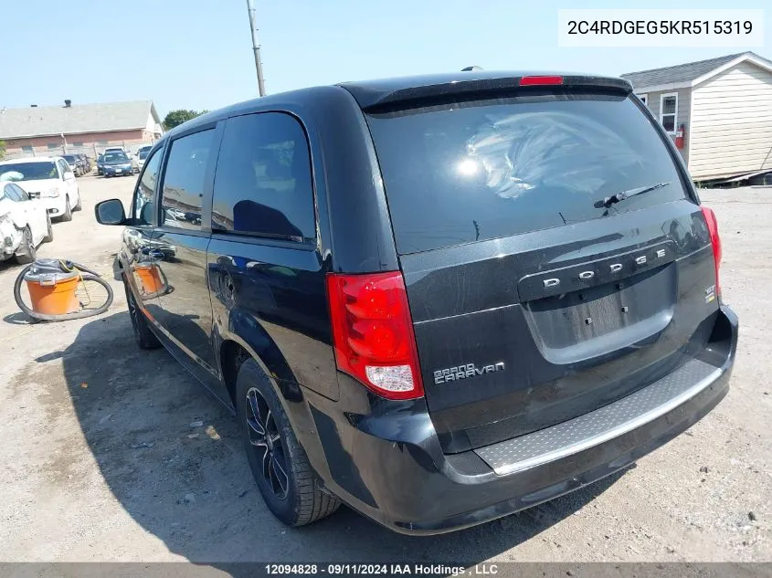 2C4RDGEG5KR515319 2019 Dodge Grand Caravan Gt