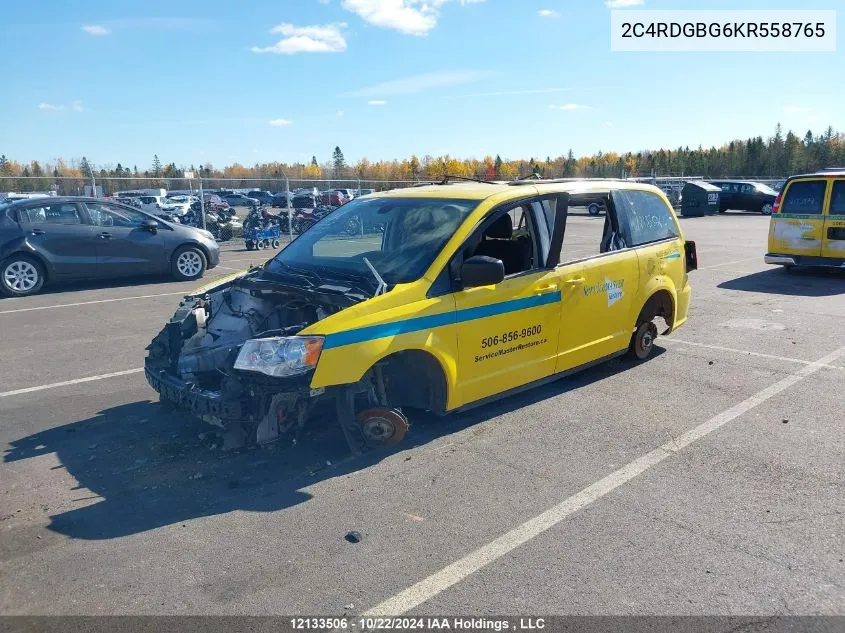 2019 Dodge Grand Caravan Se VIN: 2C4RDGBG6KR558765 Lot: 12133506