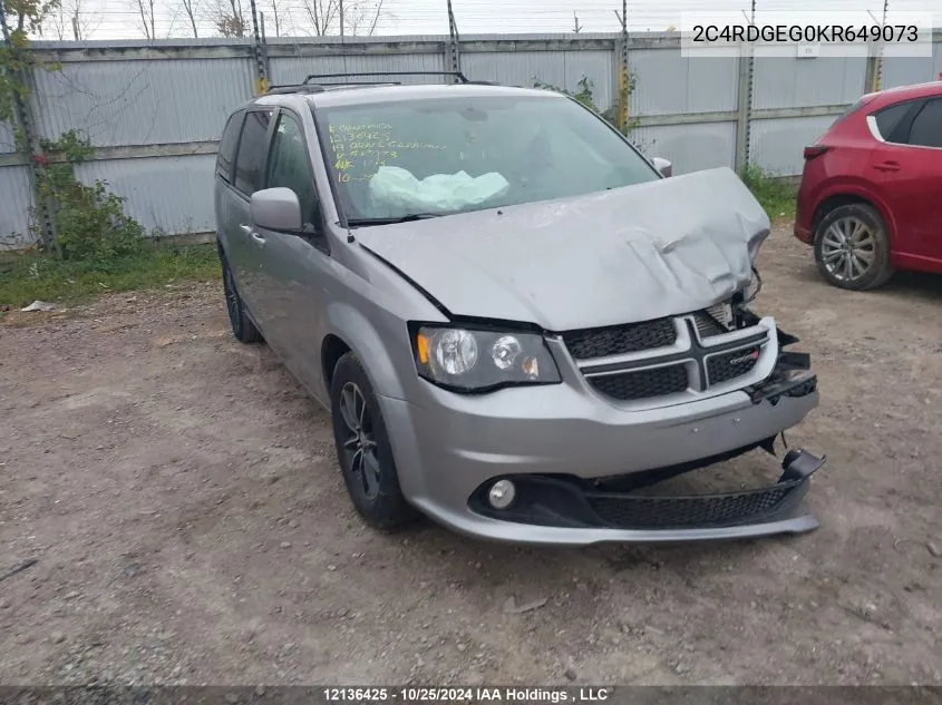 2C4RDGEG0KR649073 2019 Dodge Grand Caravan Gt