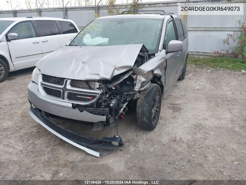 2C4RDGEG0KR649073 2019 Dodge Grand Caravan Gt