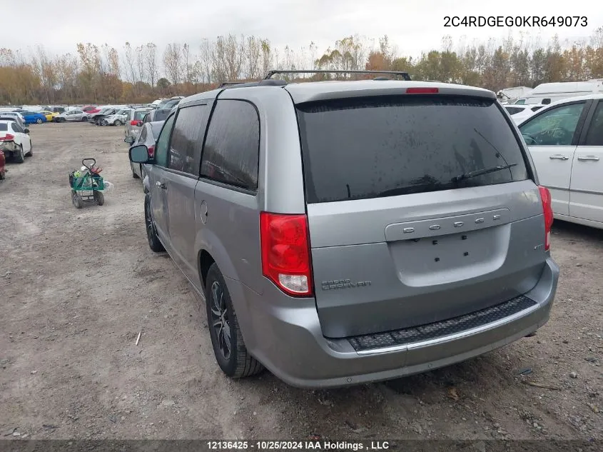 2C4RDGEG0KR649073 2019 Dodge Grand Caravan Gt