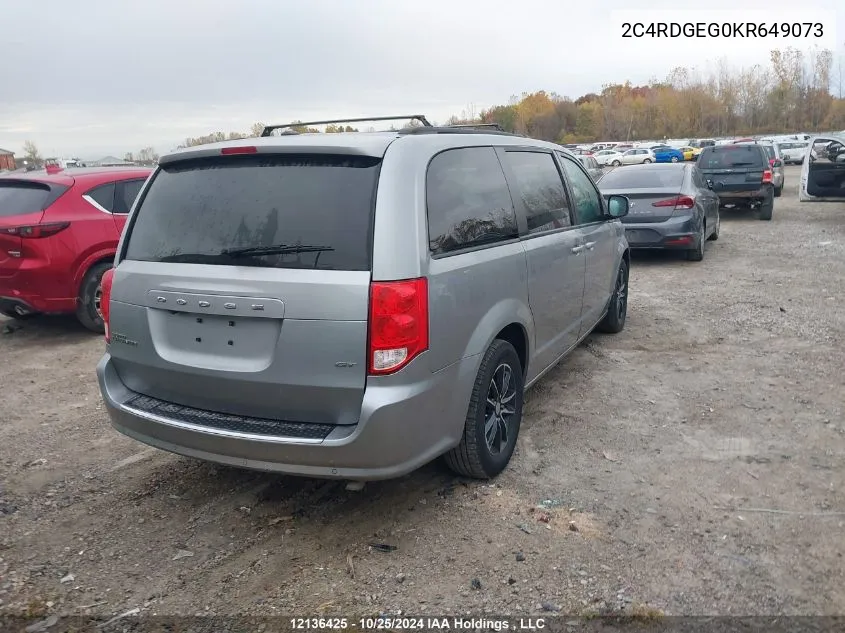 2019 Dodge Grand Caravan Gt VIN: 2C4RDGEG0KR649073 Lot: 12136425