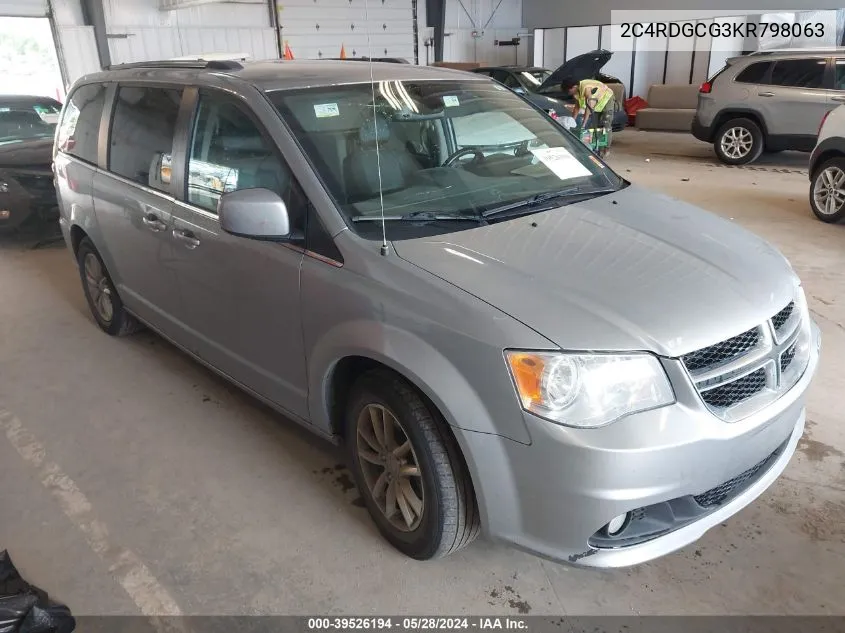 2019 Dodge Grand Caravan Sxt VIN: 2C4RDGCG3KR798063 Lot: 39526194