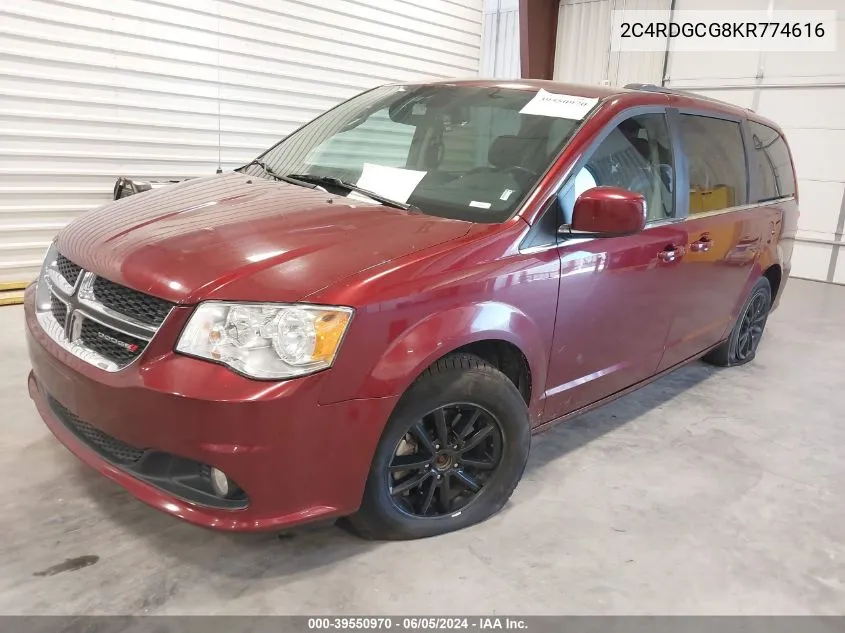 2019 Dodge Grand Caravan Sxt VIN: 2C4RDGCG8KR774616 Lot: 39550970