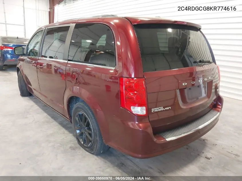 2019 Dodge Grand Caravan Sxt VIN: 2C4RDGCG8KR774616 Lot: 39550970