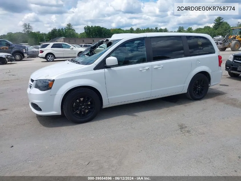 2019 Dodge Grand Caravan Gt VIN: 2C4RDGEG0KR768774 Lot: 39554596