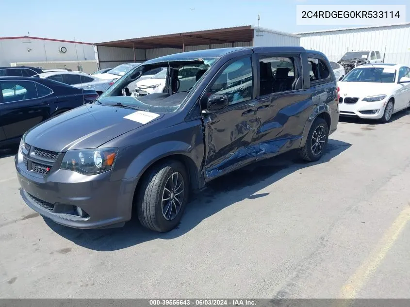 2C4RDGEG0KR533114 2019 Dodge Grand Caravan Gt