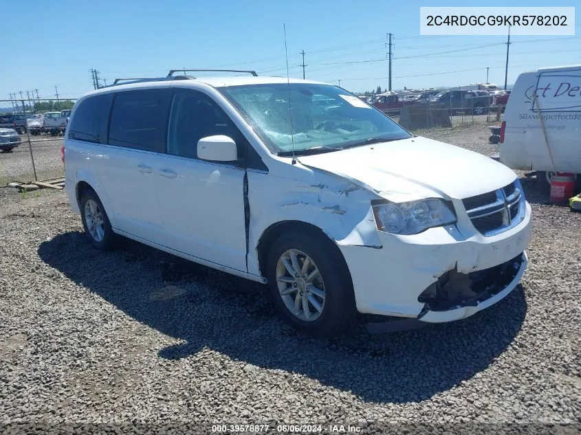 2019 Dodge Grand Caravan Sxt VIN: 2C4RDGCG9KR578202 Lot: 39578877