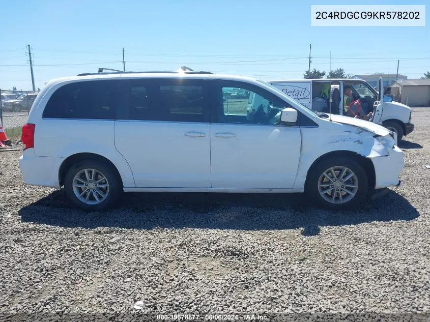 2019 Dodge Grand Caravan Sxt VIN: 2C4RDGCG9KR578202 Lot: 39578877