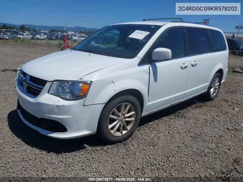 2019 Dodge Grand Caravan Sxt VIN: 2C4RDGCG9KR578202 Lot: 39578877