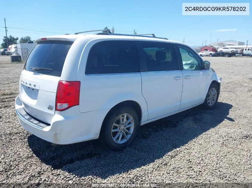 2019 Dodge Grand Caravan Sxt VIN: 2C4RDGCG9KR578202 Lot: 39578877