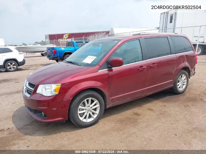 2019 Dodge Grand Caravan Sxt VIN: 2C4RDGCG8KR502504 Lot: 39921539