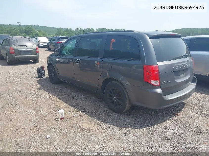 2C4RDGEG8KR694925 2019 Dodge Grand Caravan Gt