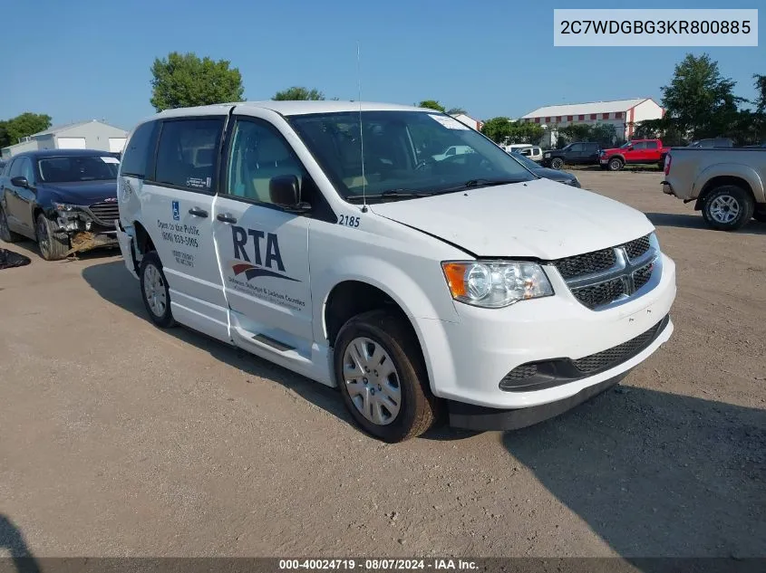 2C7WDGBG3KR800885 2019 Dodge Grand Caravan Se