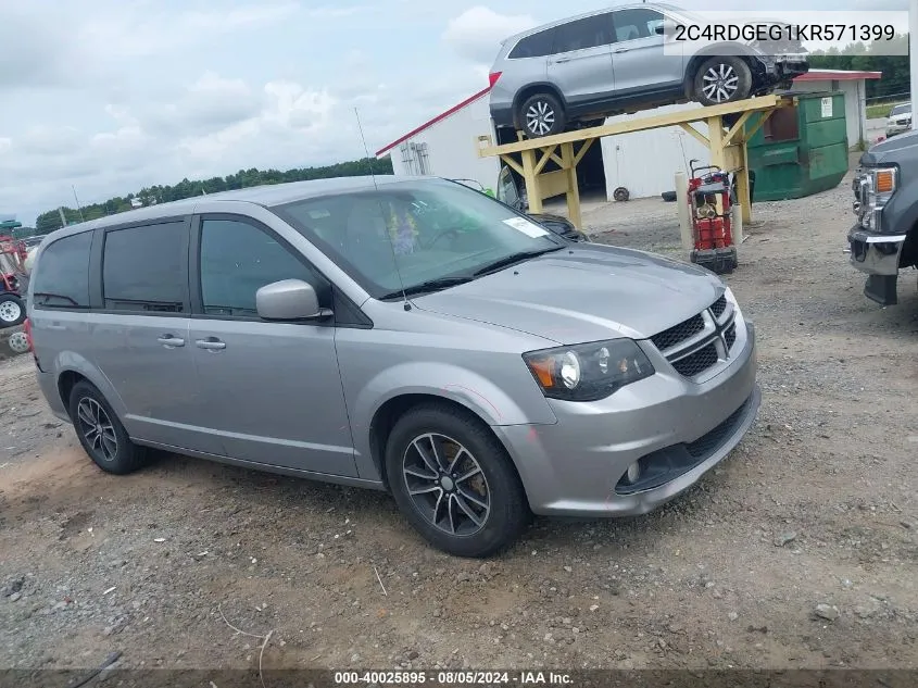 2019 Dodge Grand Caravan Gt VIN: 2C4RDGEG1KR571399 Lot: 40025895