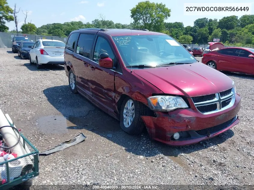 2019 Dodge Grand Caravan Sxt VIN: 2C7WDGCG8KR566449 Lot: 40040089