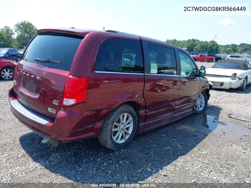 2019 Dodge Grand Caravan Sxt VIN: 2C7WDGCG8KR566449 Lot: 40040089