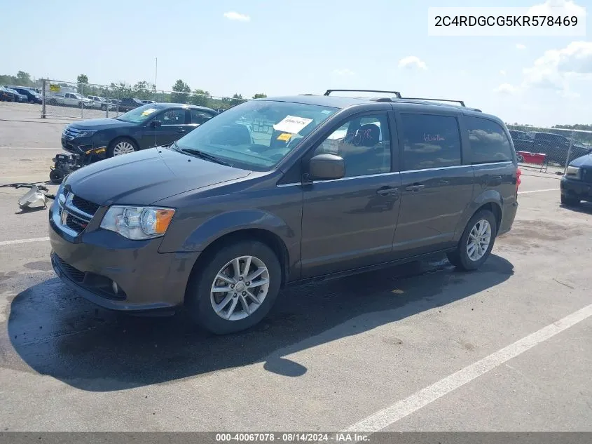 2019 Dodge Grand Caravan Sxt VIN: 2C4RDGCG5KR578469 Lot: 40067078