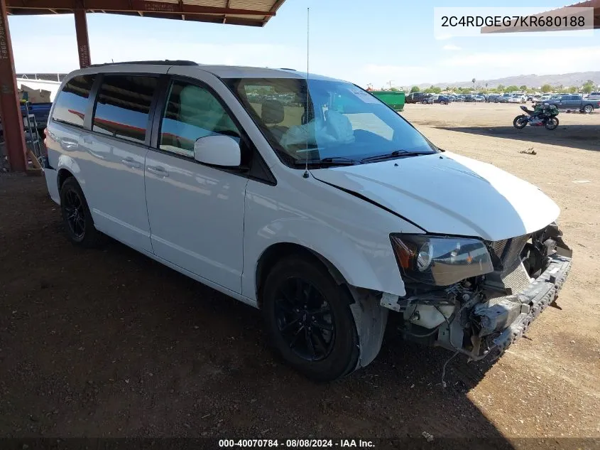 2019 Dodge Grand Caravan Gt VIN: 2C4RDGEG7KR680188 Lot: 40070784