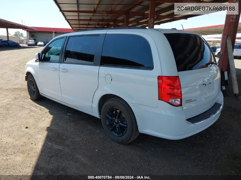 2019 Dodge Grand Caravan Gt VIN: 2C4RDGEG7KR680188 Lot: 40070784