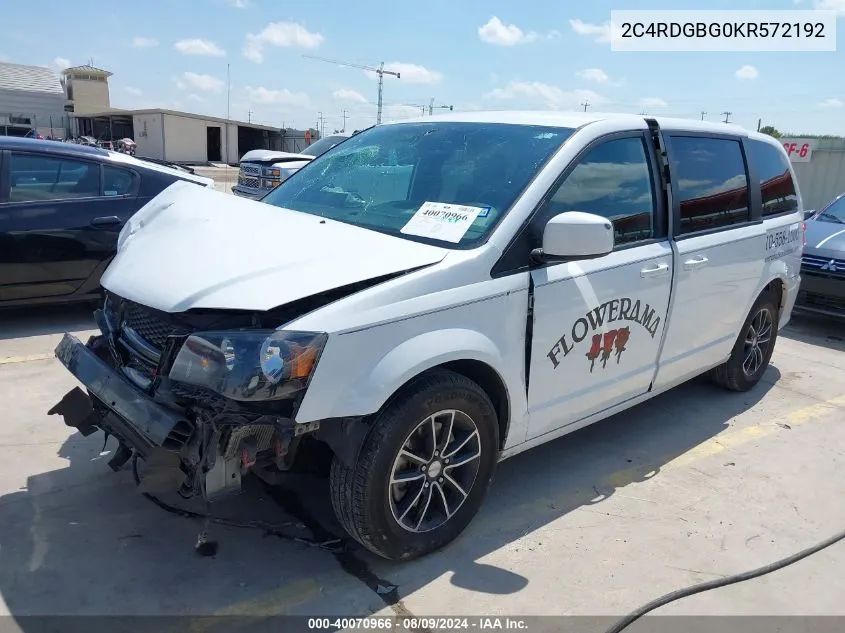 2019 Dodge Grand Caravan Se Plus VIN: 2C4RDGBG0KR572192 Lot: 40070966