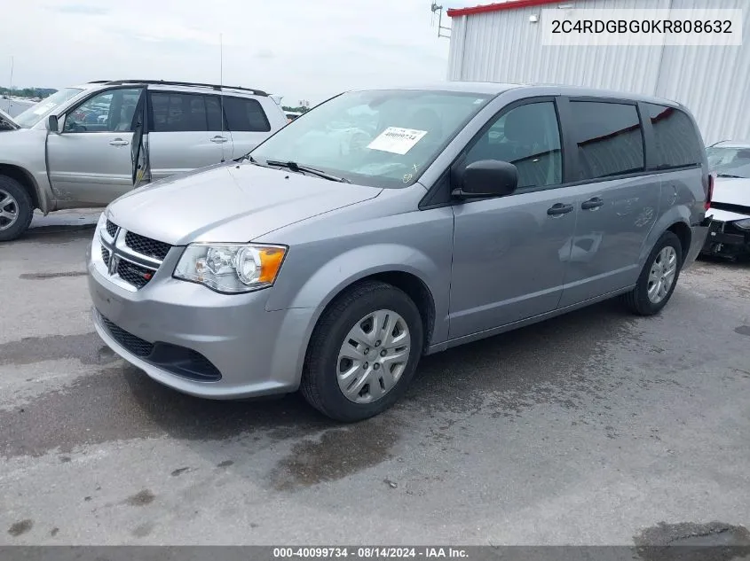 2019 Dodge Grand Caravan Se VIN: 2C4RDGBG0KR808632 Lot: 40099734