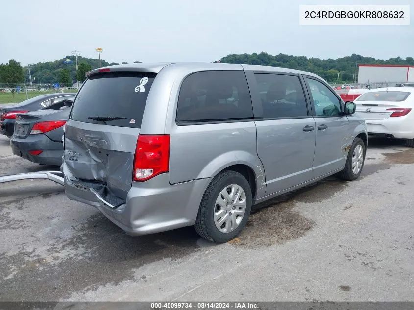 2019 Dodge Grand Caravan Se VIN: 2C4RDGBG0KR808632 Lot: 40099734