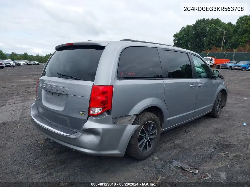 2019 Dodge Grand Caravan Gt VIN: 2C4RDGEG3KR563708 Lot: 40129019