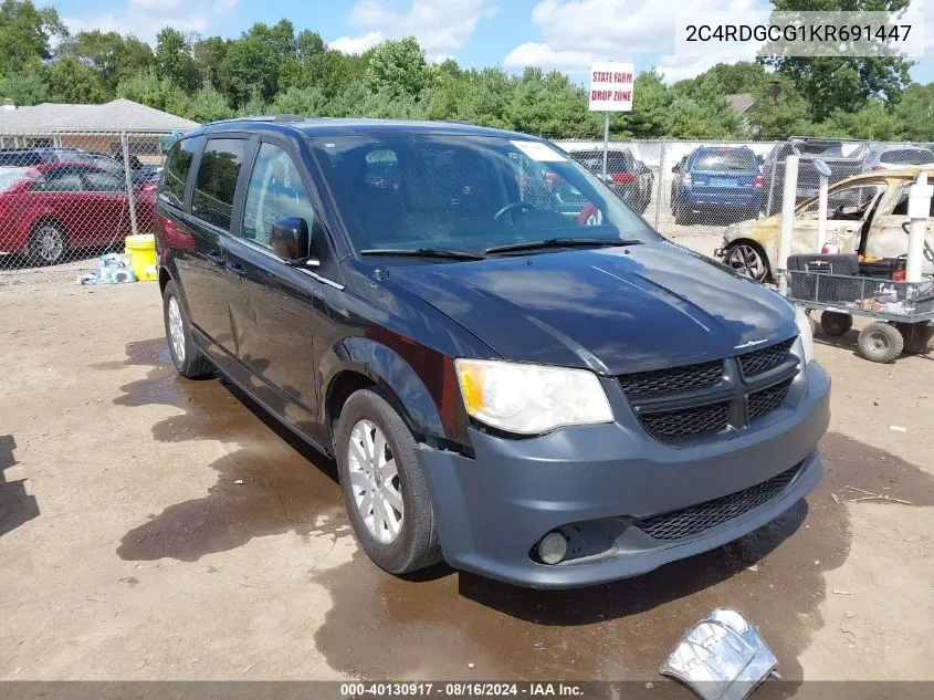 2019 Dodge Grand Caravan Sxt VIN: 2C4RDGCG1KR691447 Lot: 40130917