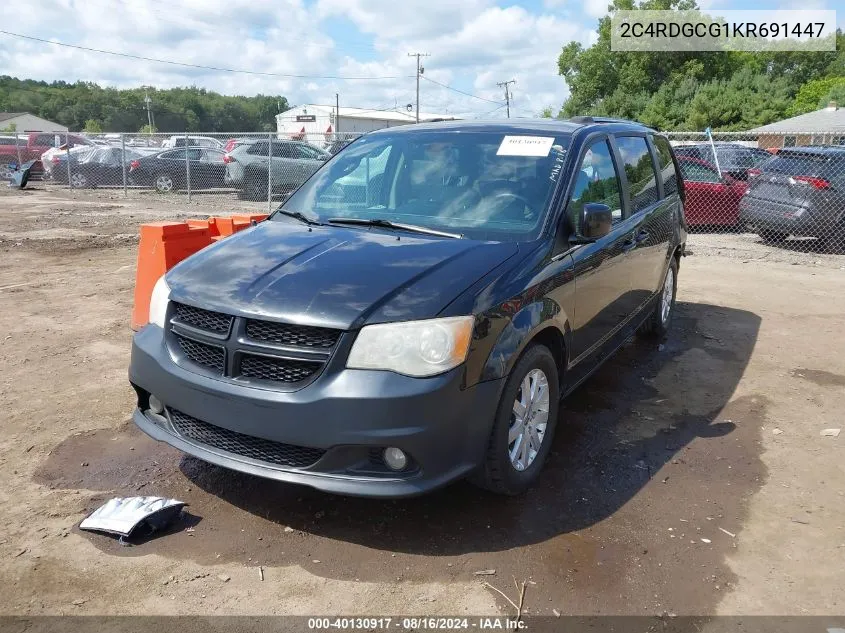 2019 Dodge Grand Caravan Sxt VIN: 2C4RDGCG1KR691447 Lot: 40130917