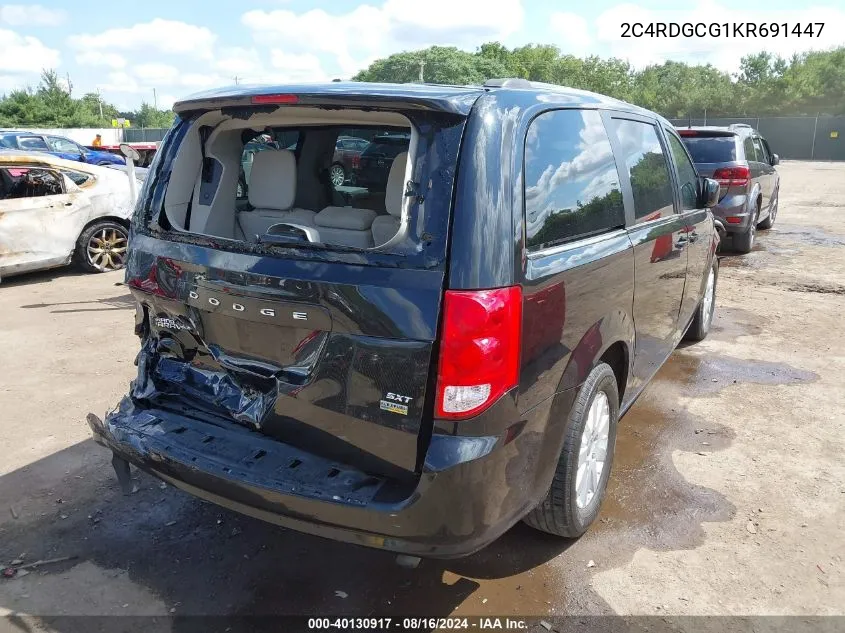 2019 Dodge Grand Caravan Sxt VIN: 2C4RDGCG1KR691447 Lot: 40130917