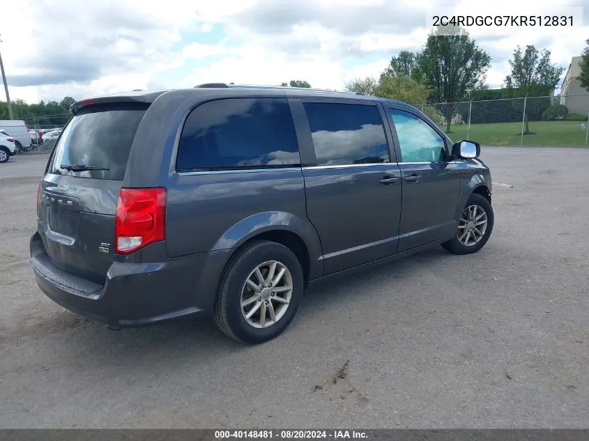 2C4RDGCG7KR512831 2019 Dodge Grand Caravan Sxt