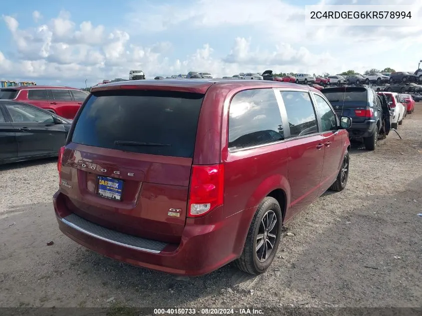 2C4RDGEG6KR578994 2019 Dodge Grand Caravan Gt