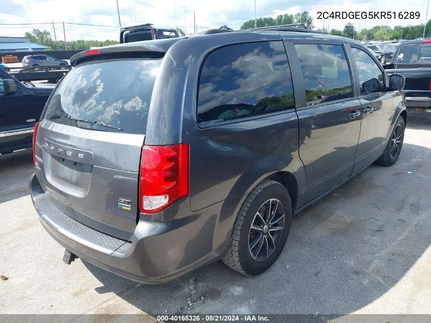 2019 Dodge Grand Caravan Gt VIN: 2C4RDGEG5KR516289 Lot: 40165326