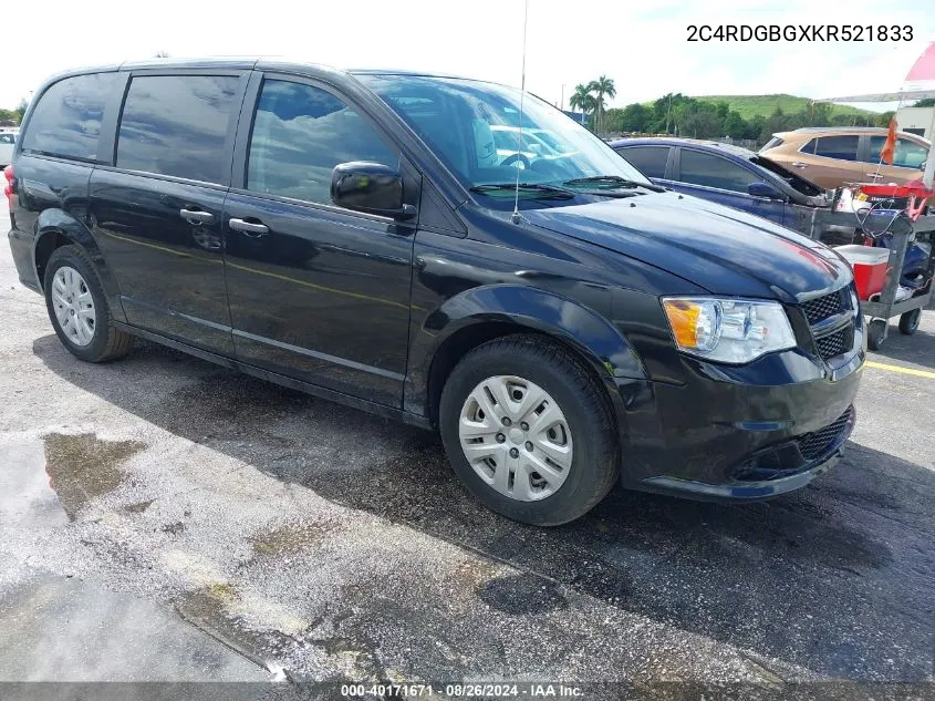 2C4RDGBGXKR521833 2019 Dodge Grand Caravan Se