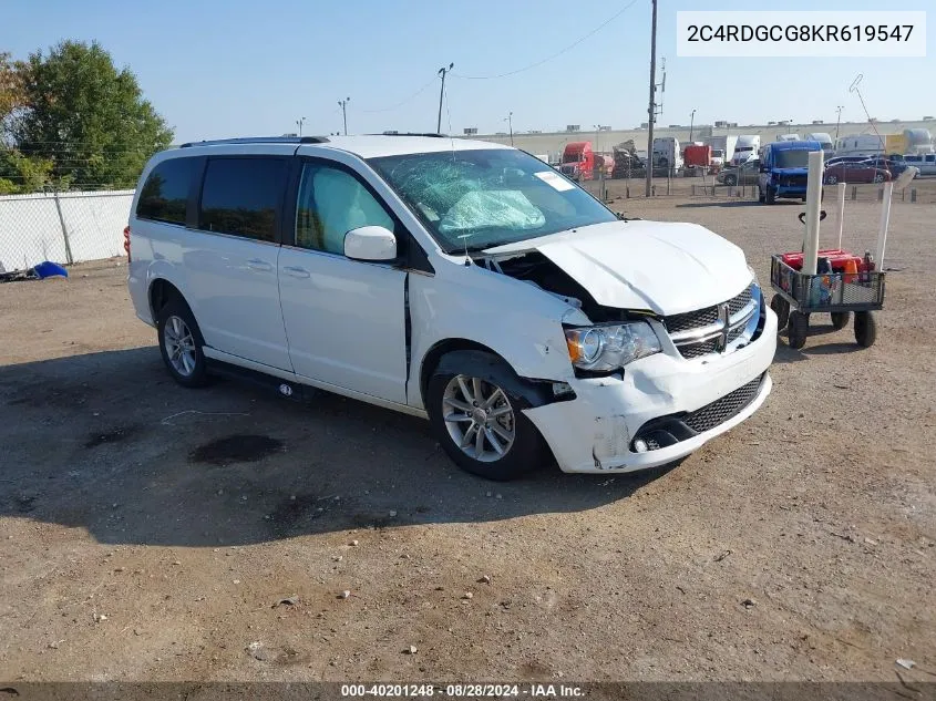 2019 Dodge Grand Caravan Sxt VIN: 2C4RDGCG8KR619547 Lot: 40201248