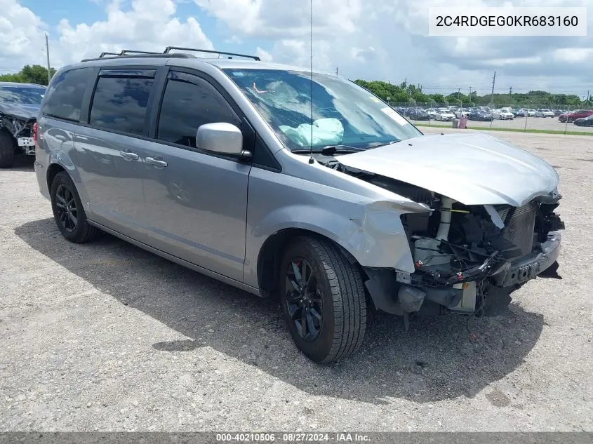 2019 Dodge Grand Caravan Gt VIN: 2C4RDGEG0KR683160 Lot: 40210506